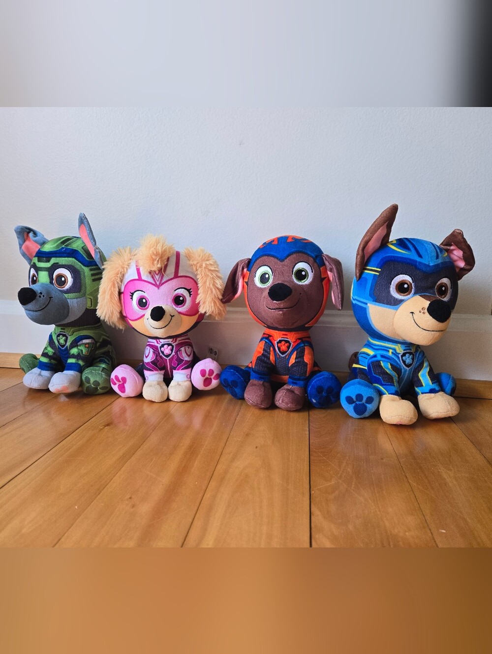 Paw Patrol Mighty Movie Stuffed Animal Bundle- Skye, Chase, Zuma, Rocky